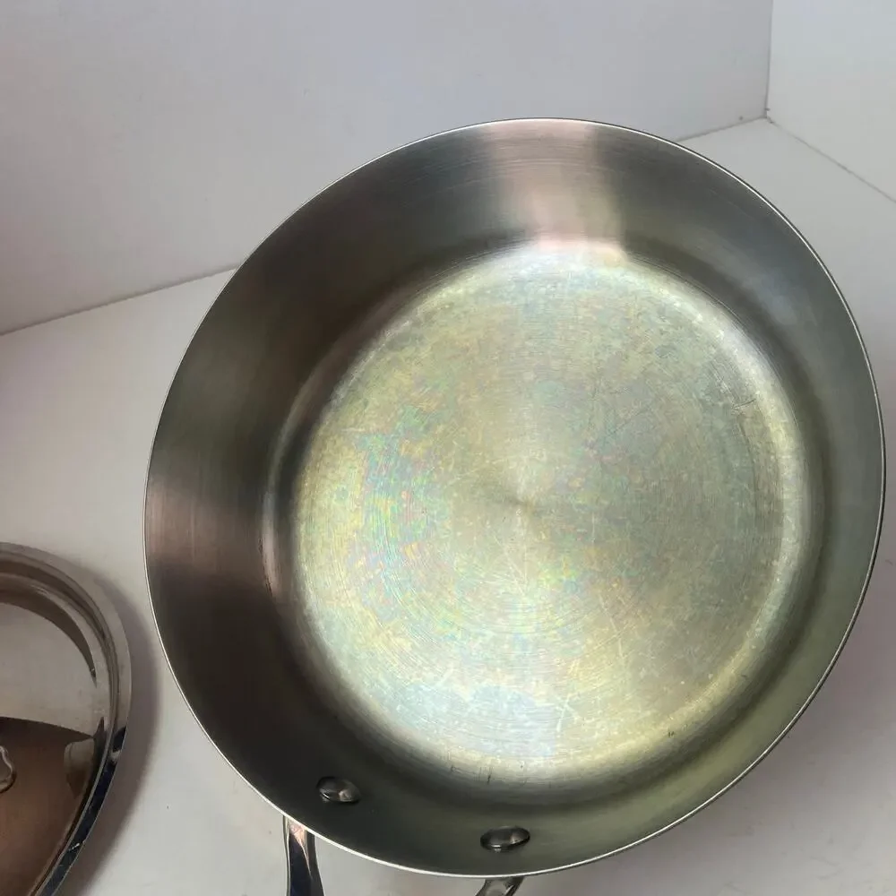 Analon Skillet W/ Lid 3 Quart 2.8 L 5 Ply  Nouvelle Copper Core Base 00014T GUC